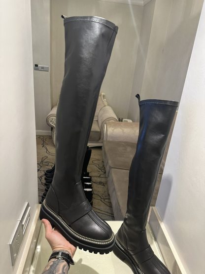 Chanel black autumn and winter high-end custom catwalk classic luxury boots - Image 5