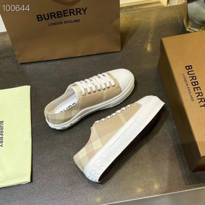 Burberry Vintage Check Cotton Sneakers - Image 6