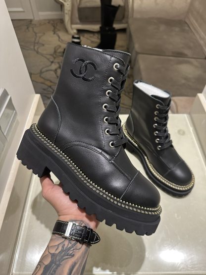 Chanel autumn and winter high-end custom classic luxury soft black boots - Image 5