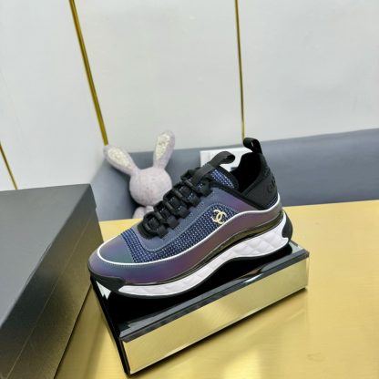 Chanel classic purple and blue mix and match fashion casual dad shoes for men and women - Image 5