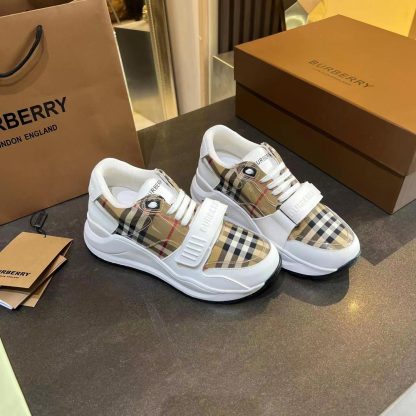 Burberry Classic Retro Plaid Platform Sneakers - Image 4