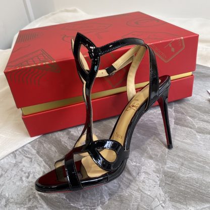 ChristianLouboutin patent leather glossy sandals high heels - Image 5
