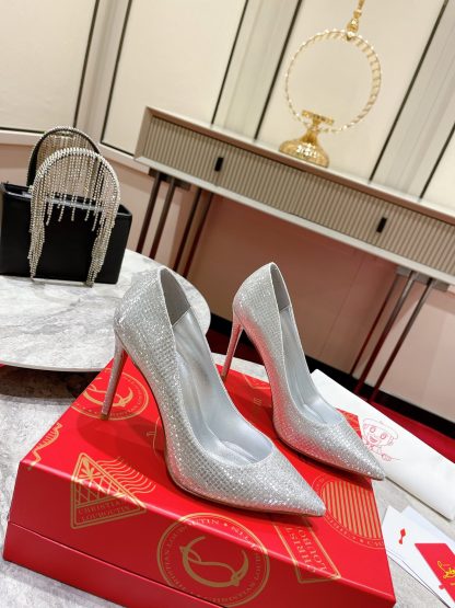 Christian Louboutin Elegant Shimmer Stiletto Heels - Image 5