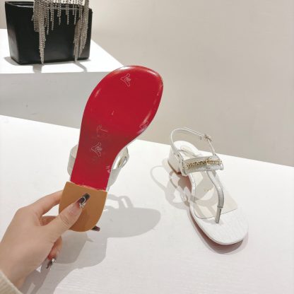 Christian Louboutin red-soled women's thong low-heeled sandals - Image 5