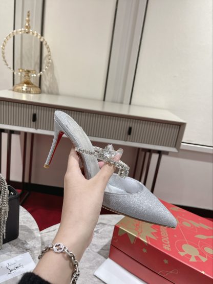Christian Louboutin pointed toe chain sandals high heels - Image 5