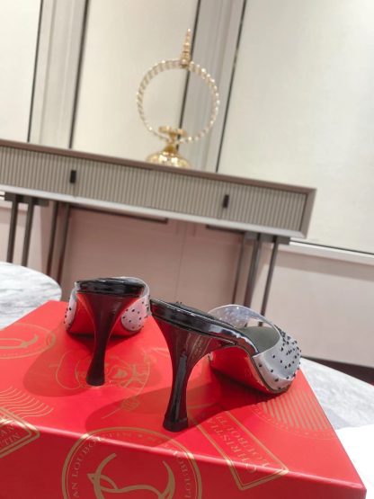 Christian Louboutin Film Diamond Peep-Toe High Heels - Image 5