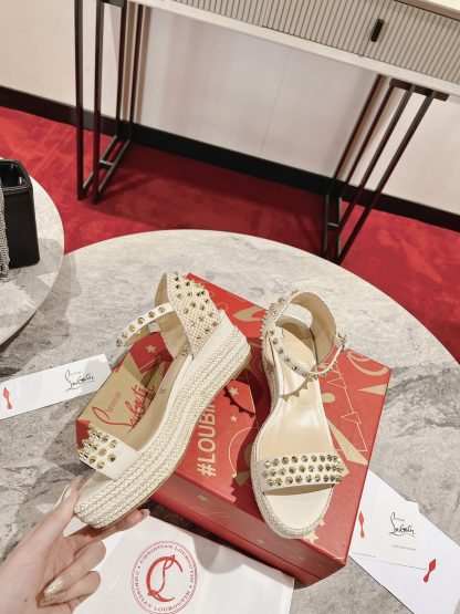Christian Louboutin metal studded wedge sandals - Image 5