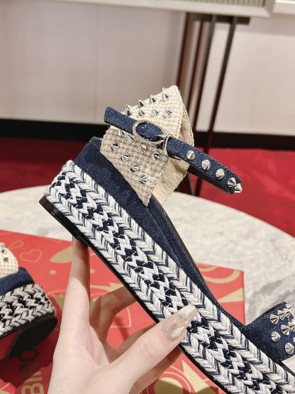 ChristianLouboutin metal studded wedge sandals - Image 5