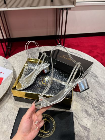 Christian Louboutin Chain Diamond Dream Crystal High Heels - Image 5