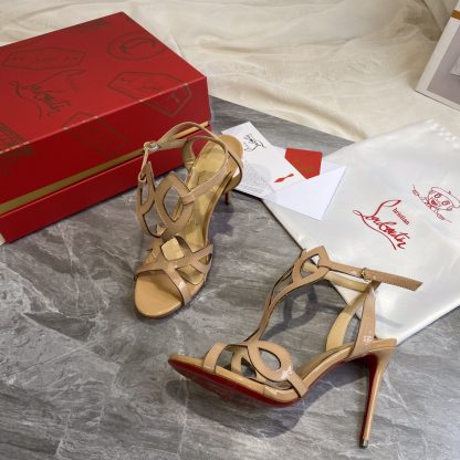 ChristianLouboutin patent leather glossy sandals high heels - Image 5