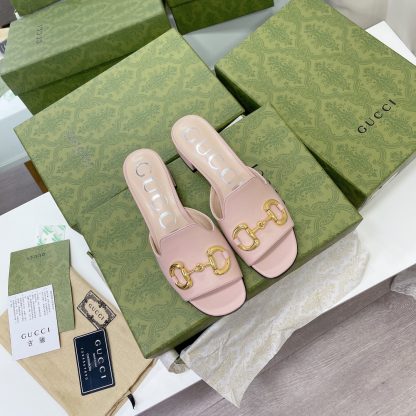 Gucci horsebit shallow design with square toe and three-dimensional square heel slippers - Image 6