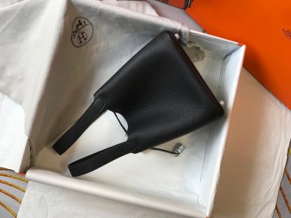 Hermès black and silver unique lightweight wear-resistant and waterproof basket bag - Image 5