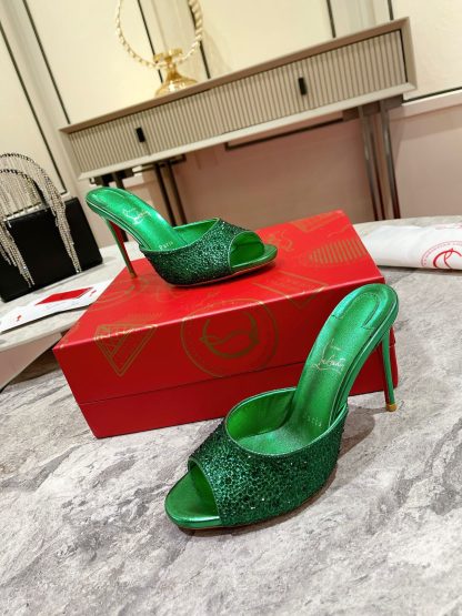 ChristianLouboutin fish mouth diamond sandals high heels - Image 3