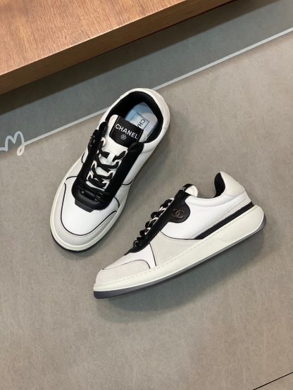 Chanel autumn and winter new gray and white fashionable cowhide breathable sneakers - Image 5