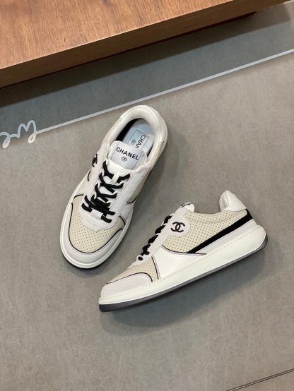 Chanel autumn and winter new beige fashionable cowhide breathable sneakers - Image 5