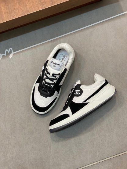 Chanel autumn and winter new black and white fashionable cowhide breathable sneakers - Image 5