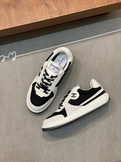 Chanel autumn and winter new black and gray fashionable cowhide breathable sneakers - Image 5
