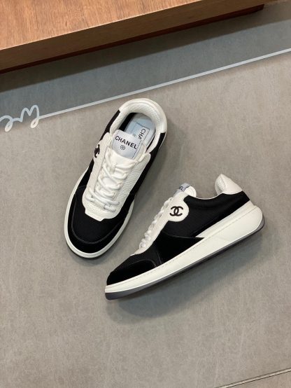 Chanel autumn and winter new beige and black fashionable cowhide breathable sneakers - Image 5