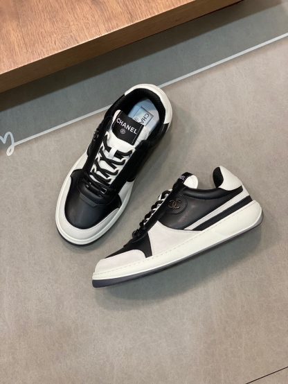 Chanel autumn and winter new gray and black fashionable cowhide breathable sneakers - Image 5