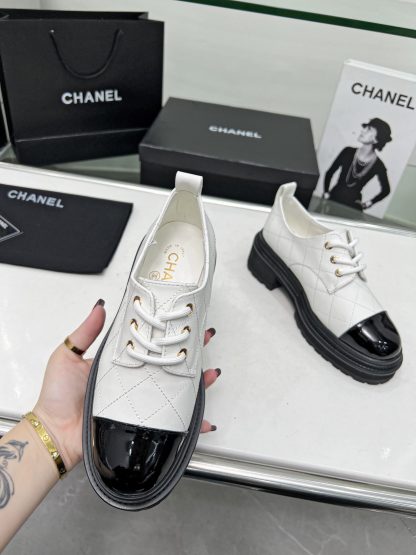 Chanel autumn and winter new white versatile leather loafers - Image 5