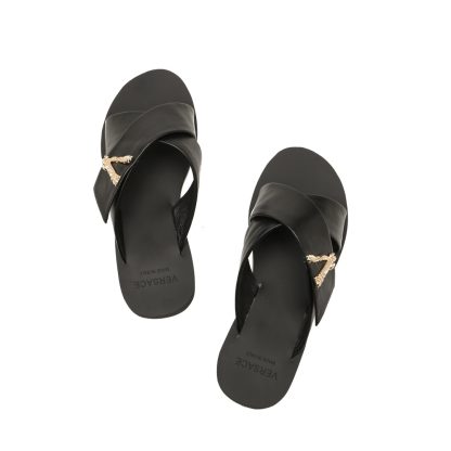 VERSACE Cross V Buckle Flat Sandals - Image 5