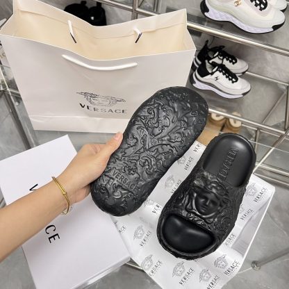 VERSACE Classic Black Fashion Slippers - Image 5