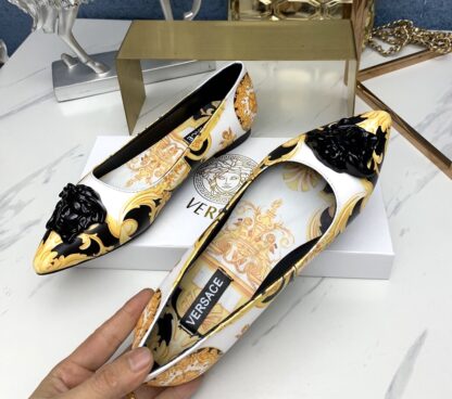 VERSACE classic printed pointed flat casual shoes - Image 5