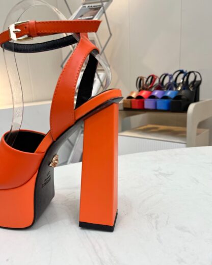 VERSACE SQUARE TOE CHIC HIGH HEELS - Image 5