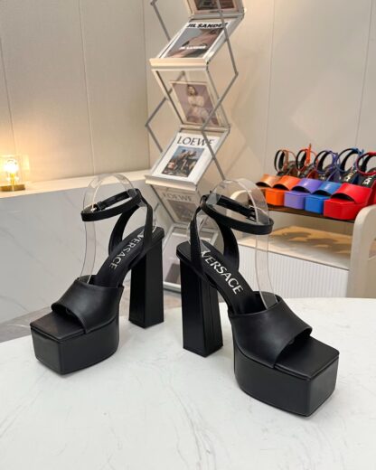 VERSACE SQUARE TOE CHIC HIGH HEELS - Image 5