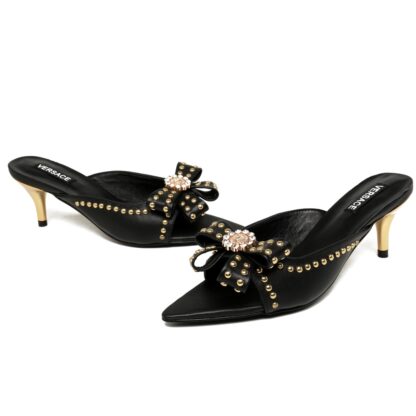 VERSACE Bow Temperament Sandals High Heels - Image 5
