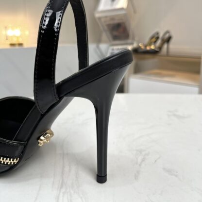 VERSACE patent leather open-back high heels - Image 5