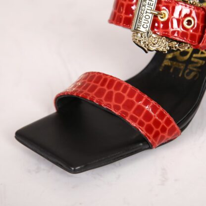 VERSACE fashionable square toe chunky heel sandals - Image 5