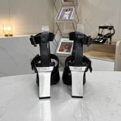 VERSACE new pointed toe thick heel high heels - Image 5