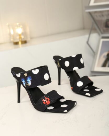 VERSACE New Open Toe High Heel Mules - Image 5