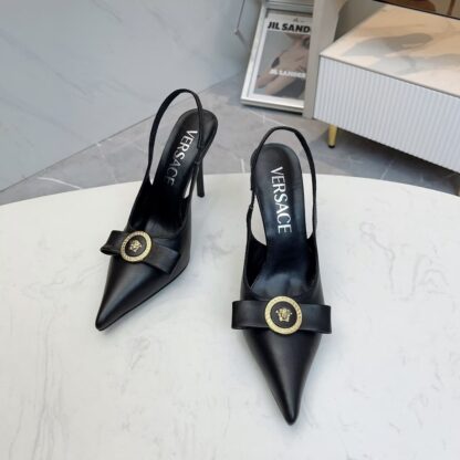 VERSACE New Women's Slingback High Heels - Image 5