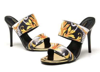 VERSACE New Fashion Printed Sandals High Heels - Image 5