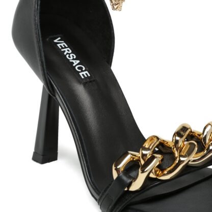 VERSACE SQUARE TOE CHAIN ​​HIGH HEELS - Image 5