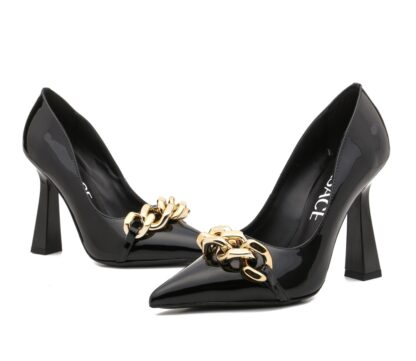 VERSACE Noble and Elegant Temperament Chain High Heels - Image 5