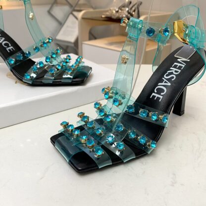 VERSACE CAGED Rhinestone Sandals - Image 5