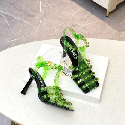 VERSACE stylish cage diamond sandals high heels - Image 5