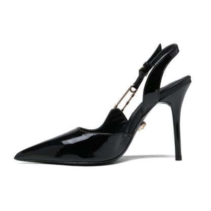 VERSACE stylish safety pin buckle elegant high heels - Image 5