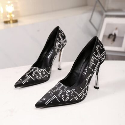 VERSACE Fashion Crystal Diamond High Heels - Image 5