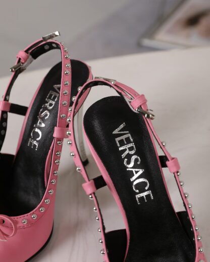 VERSACE new pointed leather high heels - Image 5