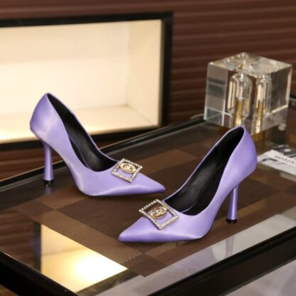 VERSACE silk elegant high heels - Image 5
