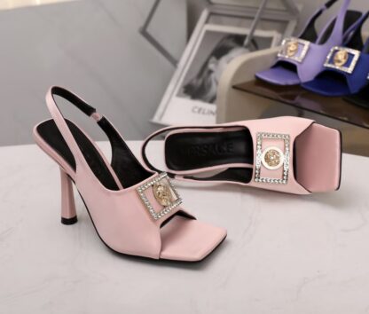 VERSACE silk elegant high heels - Image 5