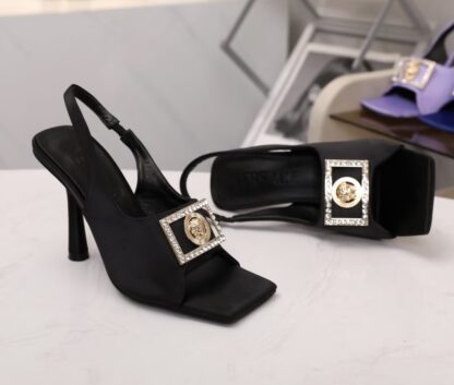 VERSACE silk elegant high heels - Image 5