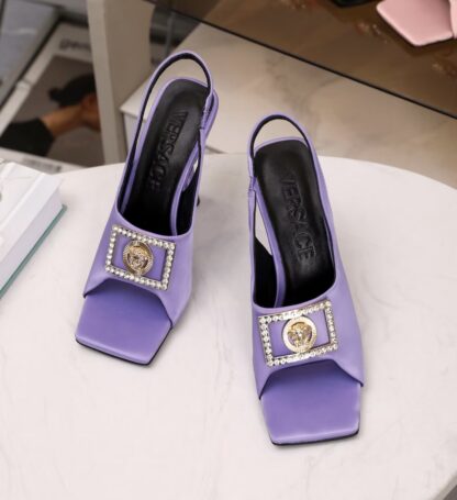 VERSACE silk elegant high heels - Image 5