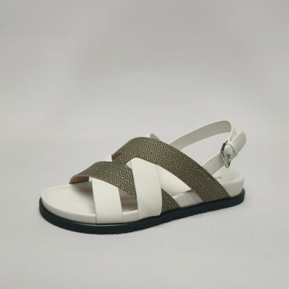 Hermès white and grey couple woven sandals - Image 5