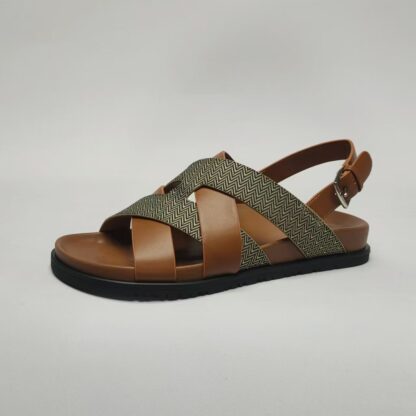 Hermès dark brown couple's braided sandals - Image 5