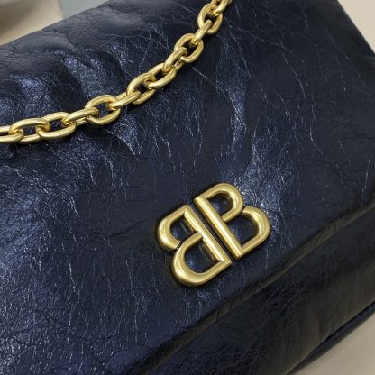 Balenciaga Monaco fluffy bag black and gold mini chain bag - Image 5